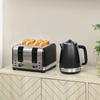 Stainless Steel Panel Kettle and Toaster Set - Black
