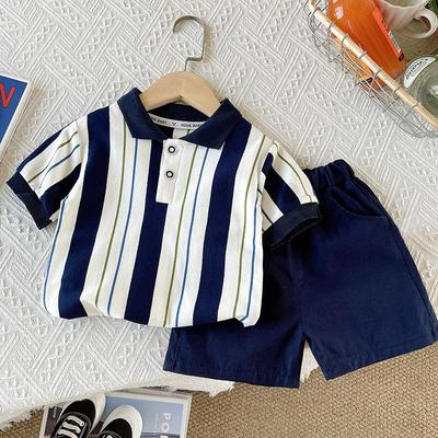 Jungen Sommeranzug Mittel- und Kleinkinder Set aus Kurzarm-T-Shirt + Hose Sportliches zweiteiliges Set