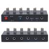 AU 602 6 Channel Stereo Mixer with 6.3mm   Input 2 Output 5 Times Amplification 30 Hour Battery for Home Theater Sound System