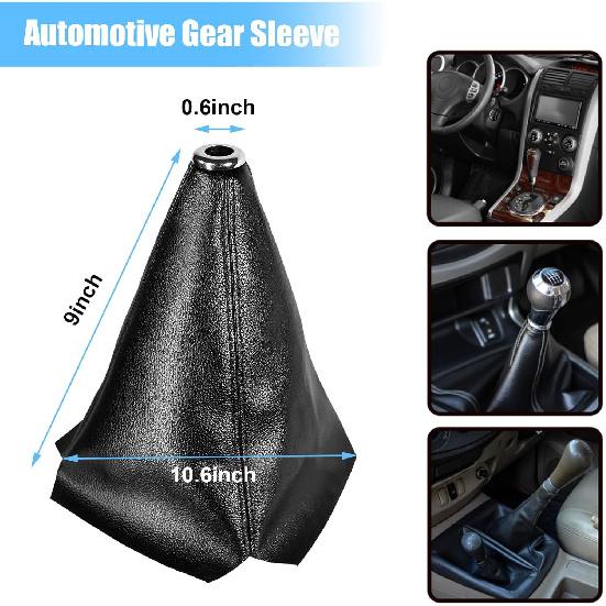 Car Shift Knob Dust Cover, Gear Shift Knob Cover for Protection, Leather Manual/Automatic Shifter Shift Boots Cover, Decorate Car Interior, Universal