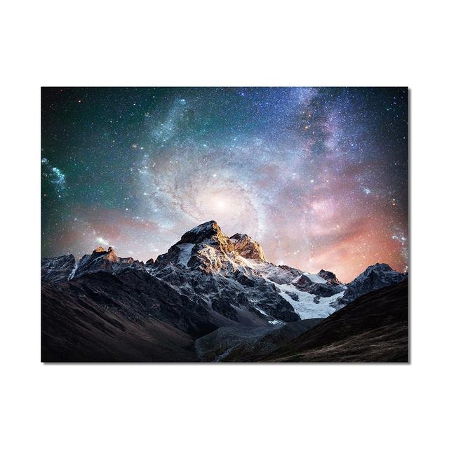 Hvězdná noční malba Plakáty a grafiky Obrazy Strom a hora Krajina Nástěnná malba na plátno pro dekoraci obývacího pokoje