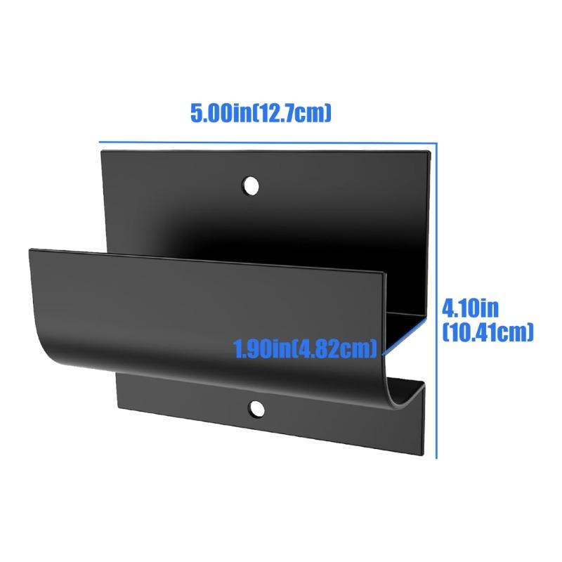 Black Ladder Wall Hangers, 2Pack with Powder-Coated Finish and Raised-Lip J-Style Arms for Garage Organization and Lawn Equipment Storage
