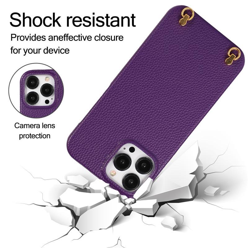 Applicable to Apple 14 mobile phone case Apple 13 lychee pattern leather case diagonal span iPhone14 mobile phone case leather Japan and South Korea