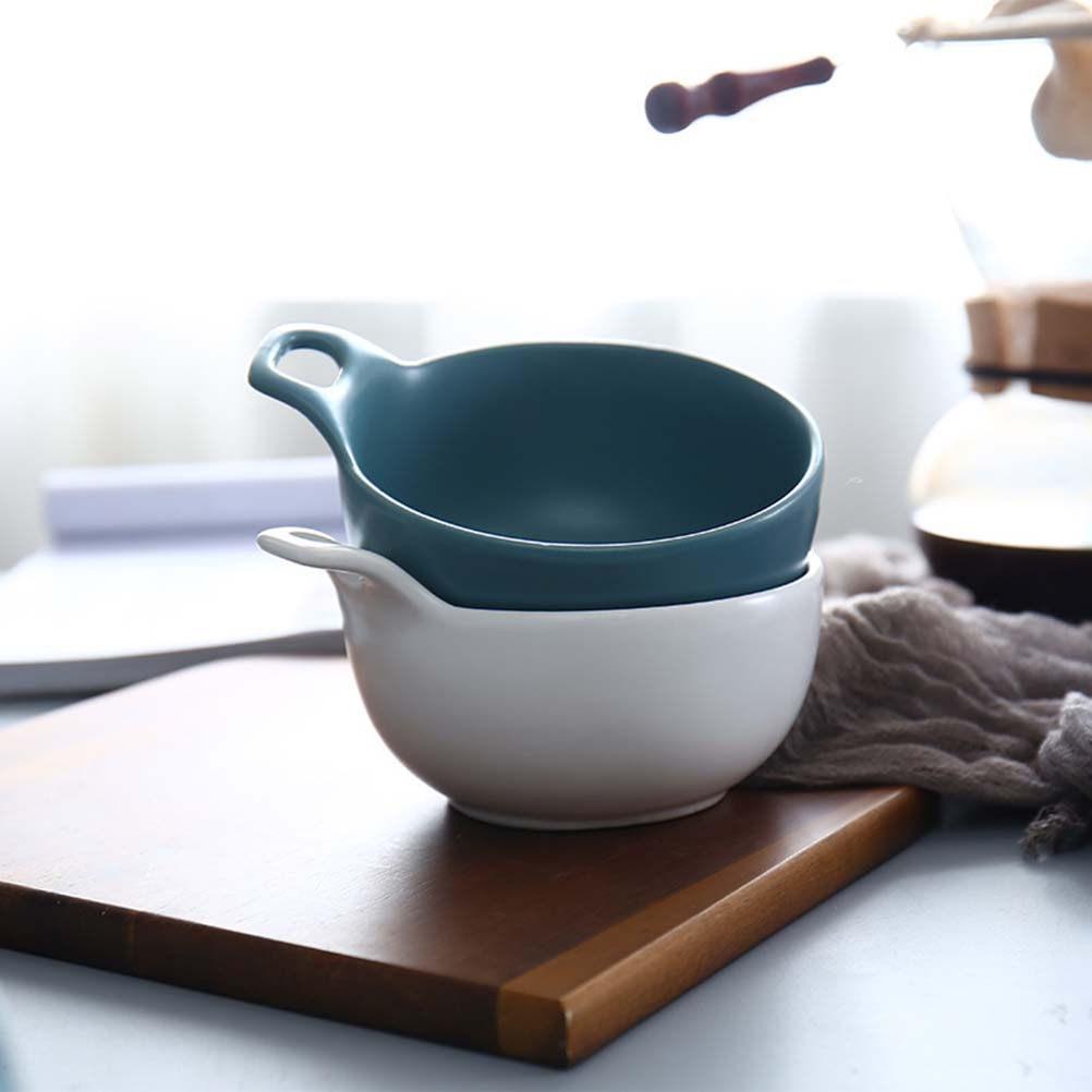 1Pcs Ceramic Blue Salad Bowl Ovenproof Creative Tableware for Home Restaurant Food Serving Dessert Snack Fruit