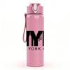1PC NYC New York City Letter Print 750ml Color Plastic Sports Water Bottle Leakproof Flip Straw Lid Suitable for Sports Office Home Use