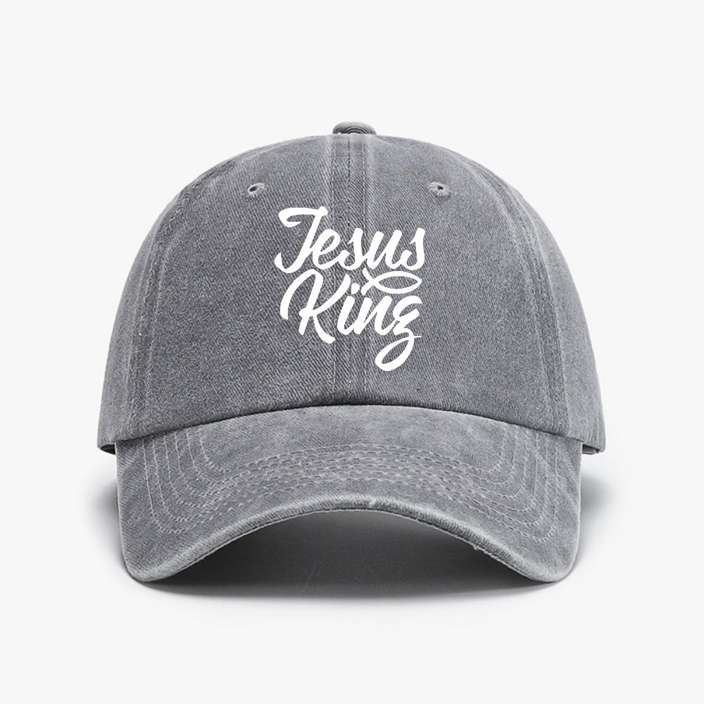Jesus Is King print Baseball Caps fashion Vintage Washed Denim Hat Unisex adjustable Snapback hats Adjustable
