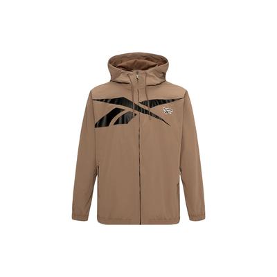 Reebok Jaqueta Moletom com Zíper e Logo de Cor Sólida Unissex jaquetas Marrom 23FRC105UGR1
