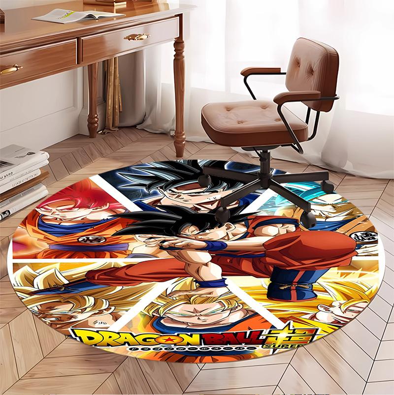 Dragon Ball Pattern Round Rug, Indoor/Outdoor Mat, for Picnic, Gameroom, Bedroom, Office, Living Room, Home Decor Carpet, Birthday Gift
