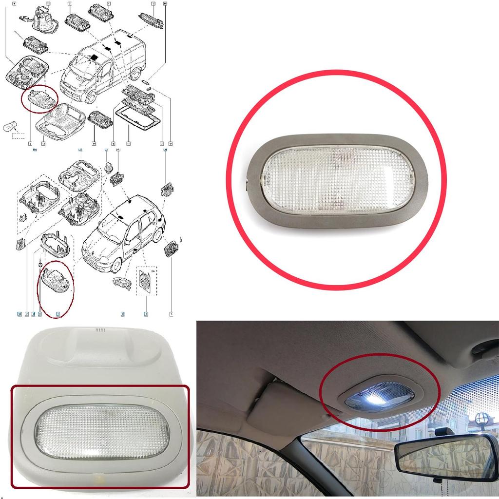 EDP1559 Interior Roof Light Lamp For Renault Clio MK1 MK2 Symbol Thalia Nissan Platina Quest Primastar Trafic Vivaro X83 8200543879