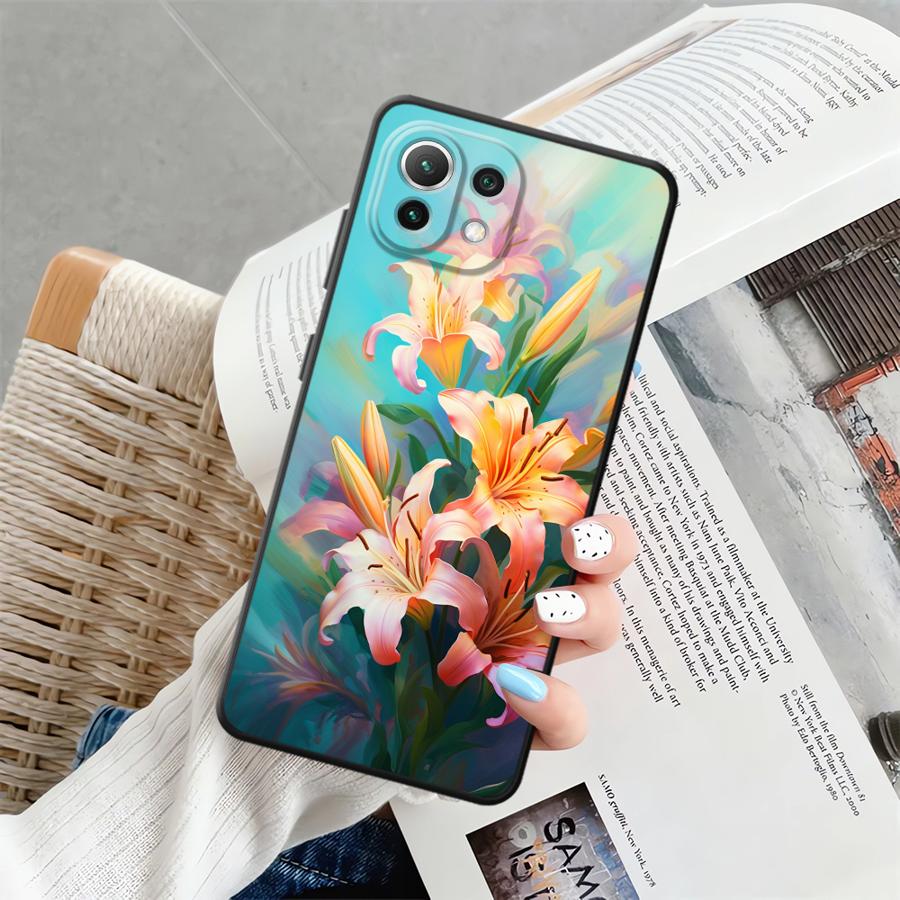 

Чехол для Xiaomi Mi 11 12T Pro 12 11T 14 10T 13 Lite 12X Funda Чехол для телефона Простой Цветок Xiaomi 12 Lite