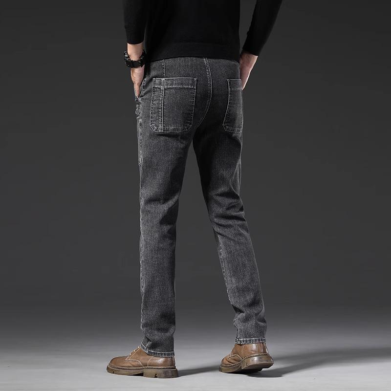 Elastické pánské slim straight džíny s více kapsami - Trendy a všestranné pro podzimní/zimní ležérní módu