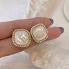 Fashion Korean Jewelry Bling Vintage New Square Shell Geometric Stud Earrings