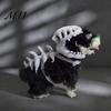 Elastic Dinosaur Suit for Walking Skeleton Pet Costume, Plush Dog Cat Outfit with 3D Lightweight Prop Photos Spine And Tail, Halloween Party