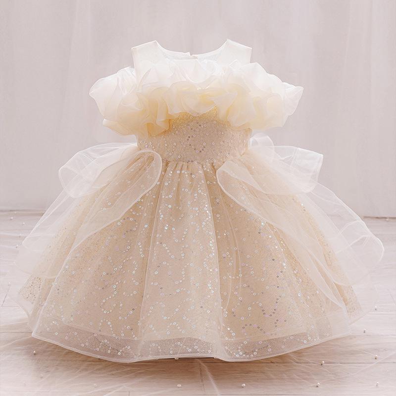 Girls' Formal Princess Dress for First Birthday & Piano Performance