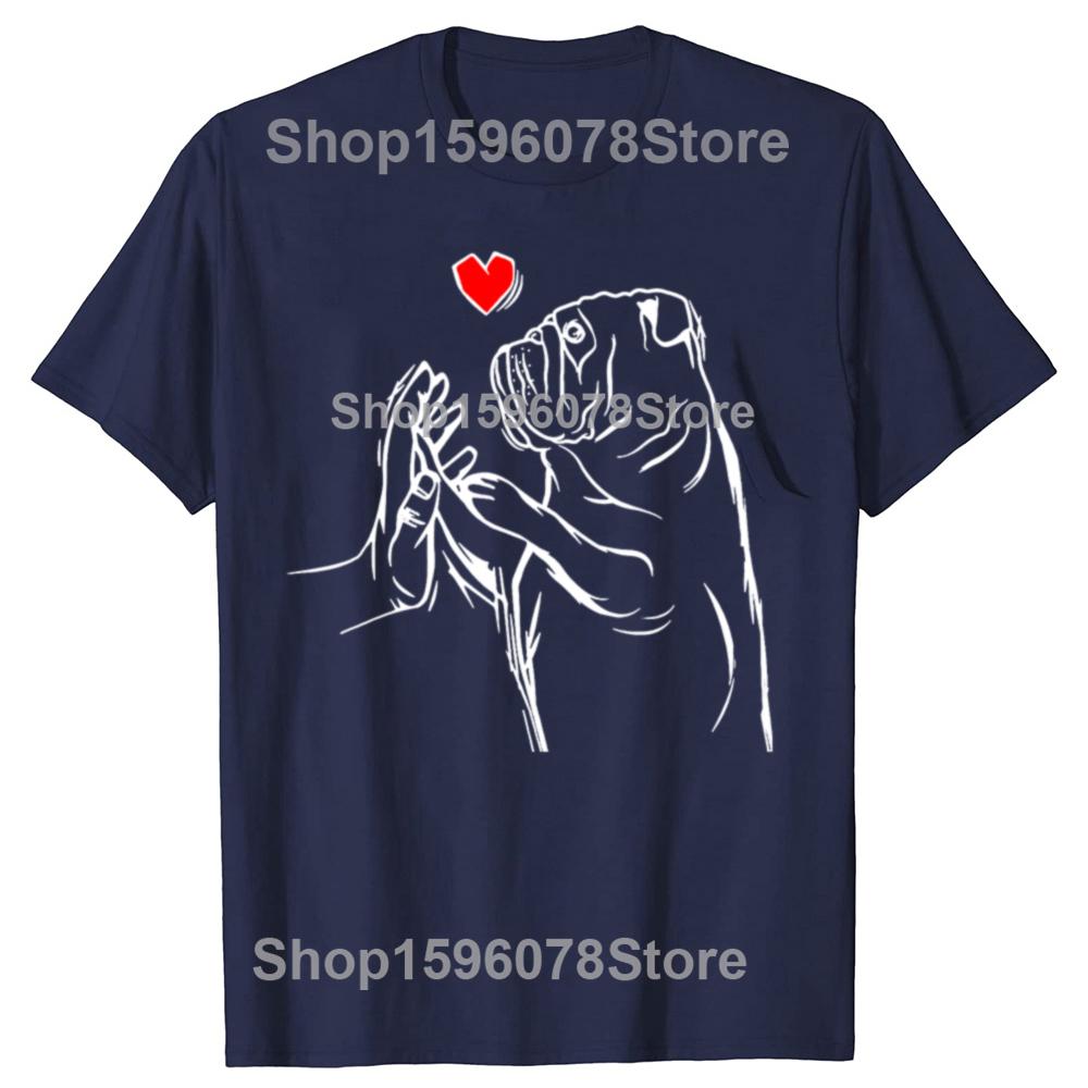 English Bulldog Love Cute Bully Dog T Shirt Dog Lovers Black Graphic Cotton Streetwear Short Sleeve Birthday Gifts Tshirt Men