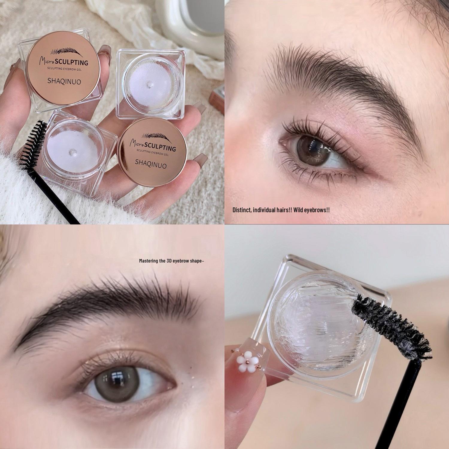 SHAQINUO Прозрачный гель для микро-скульптурирования бровей - Водостойкий и устойчивый к поту, Идеально подходит для студентов