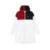 Color Block Woven Hooded Long Sleeve Sports Jacket Women Jackets Jade-White A11W133702F-WT