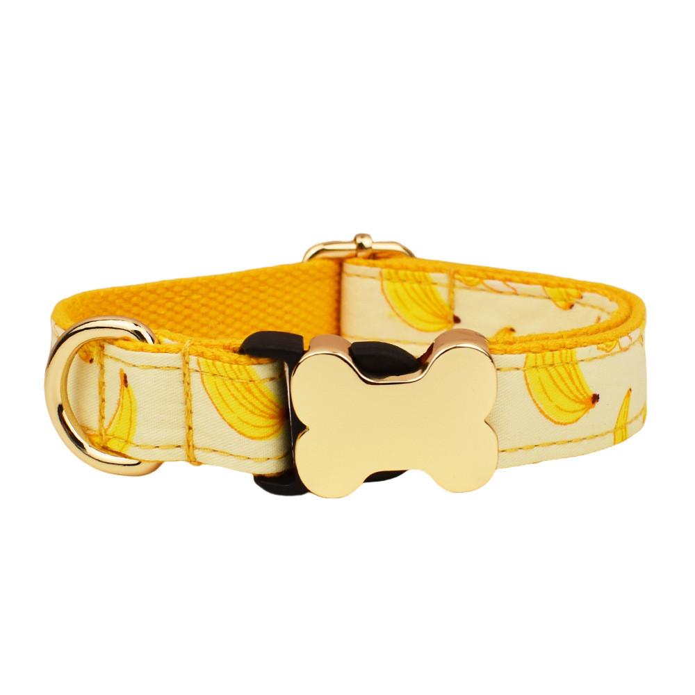 Pet Dog Collar With Printed Design And Bone Decoration For Small Medium Large Pets