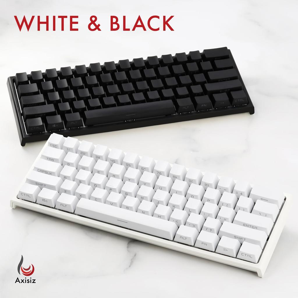 Axisiz Keycap Set for Gaming Mechanical To English Layout Custom Transparent LED Cherry MX Switch Compatible Keyboards, 100% 60% Support, Font,