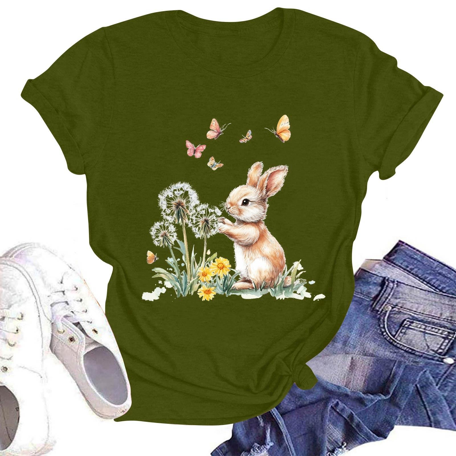 

Женская повседневная футболка с круглым вырезом и коротким рукавом L армия зеленый