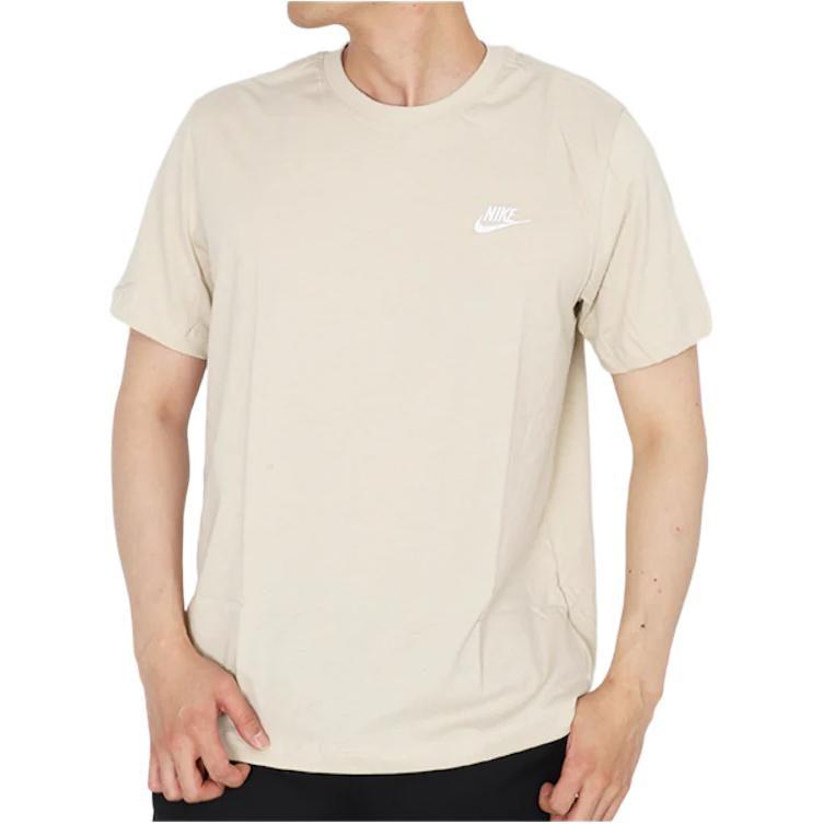 Nike T Shirts Men's Beige Crew Neck Moderate Straight Fit AR4999-206