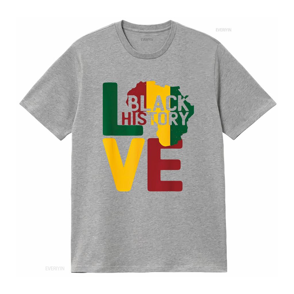 Love Black History Month African Sign Pan Flag T Shirt vintage Washed Comfortable fashion Soft Casual Slightly Stretched