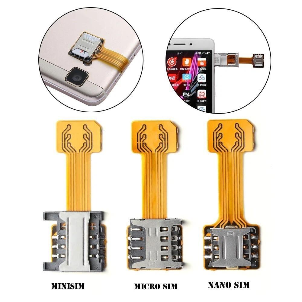 Practical DIY TF For Micro SD Extender Dual SIM Card Adapter Hybrid Sim Slot Nano Cato