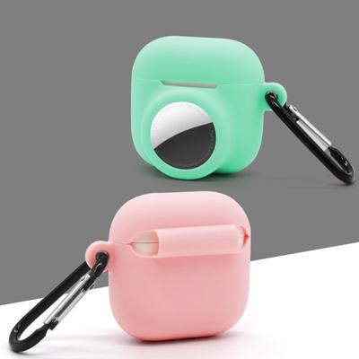 2 in 1 Schutzhülle Silikonhautschale Neue kabellose Kopfhörerabdeckung für AirPods 4/AirTag