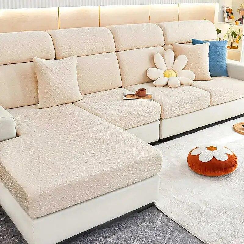 Husă de canapea din poliester groasă Jacquard elastic 1/2/3/4 locuri în formă de L Huse de canapea de colț Anti-alunecare