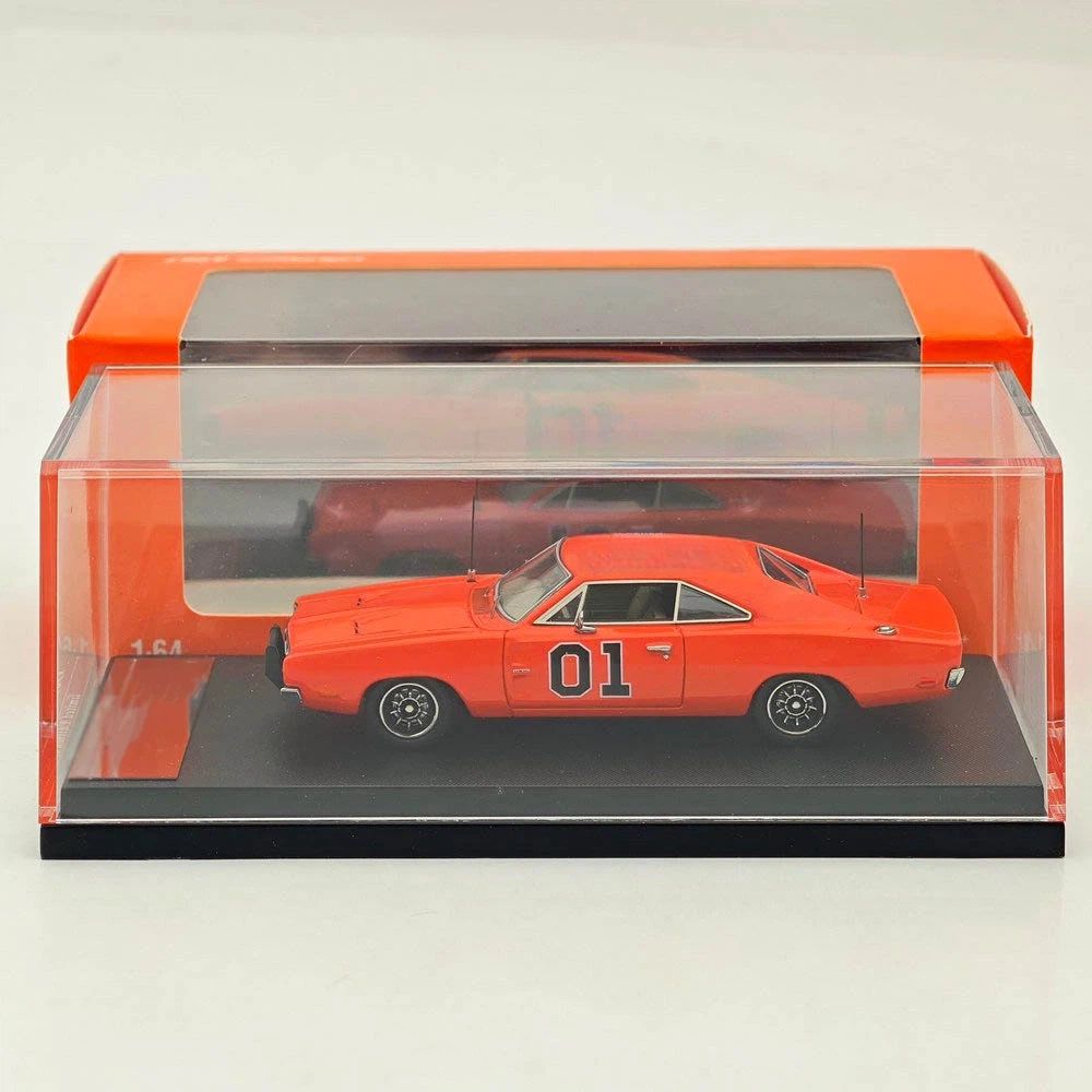 Mini Forge 1:64 for Charger General Lee R/T 1969 Diecast Model Car Miniature Limited CollectionToy Vehicle Models General Lee Red