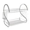 2 Tiers S-Shaped Dish Drainer Drying Rack Home Washing Kitchen Accessories Sink Dish Drainer Drying Rack Organizer