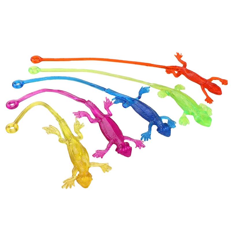 20 Stück Klebrige Eidechsen Tiere Einziehbare Viskose Gummi Eidechse Kinder Gadget