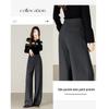 Women's Silk & Wool Blend High-Waisted Straight-Leg Pants