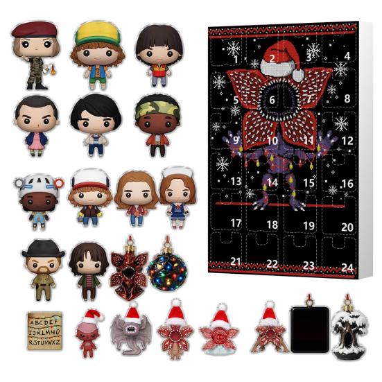 Stranger Things Advent Calendar 24 Day Christmas Countdown Box Multi-Functional Holiday Decorations for Kids Rooms Cars And Parties Festive Gift