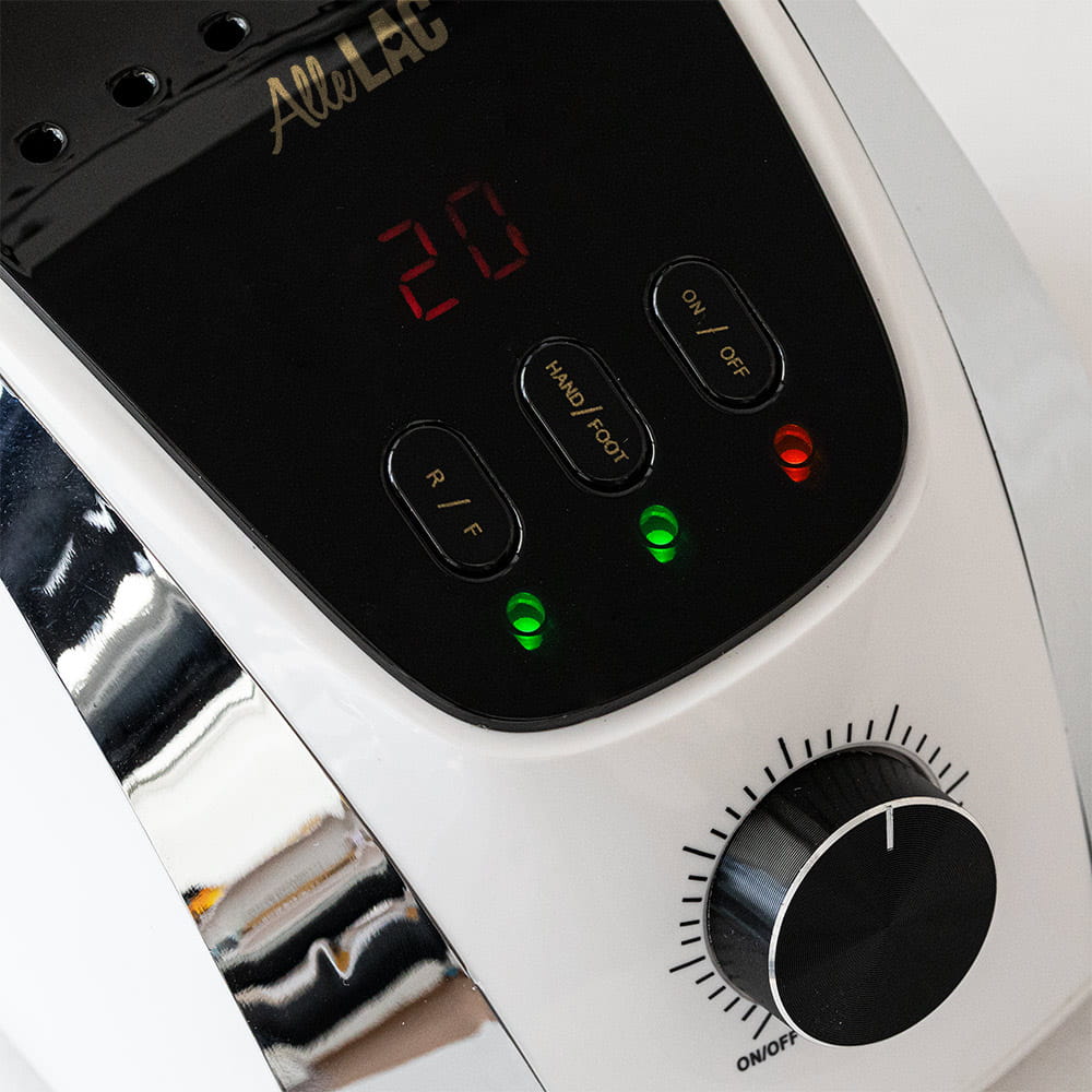 Frezarka Do Paznokci 68W Allelac Do Manicure Pedicure Biała M13 35 000 Obrotów