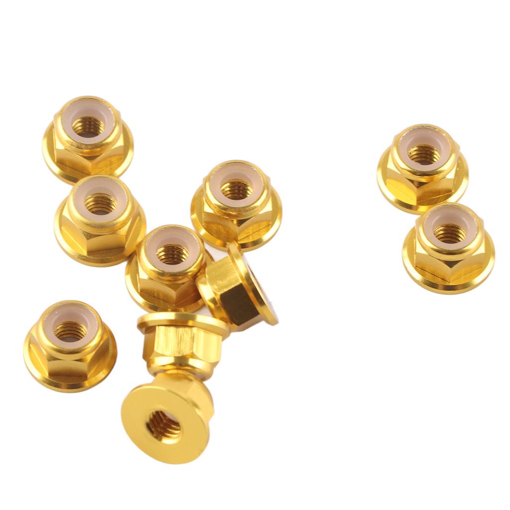 Anodize M4 Nylon Insert SelfLock Nuts Hex Lock Nut Aluminum Alloy 10pcs Set