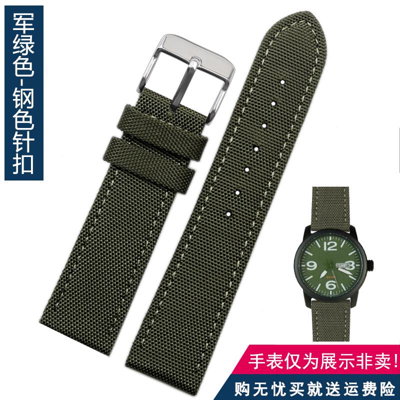 For Omega Seiko Casio Tissot Watch Strap 19mm 20mm 22mm 23mm 24mm Nylon Leather Wrist Band Men's Waterproof Canvas Bracelet Belt