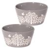 Minoru Pottery Small Bowl, Plantary Forest, Water-Repellent Gray, Small, Pack of 2
