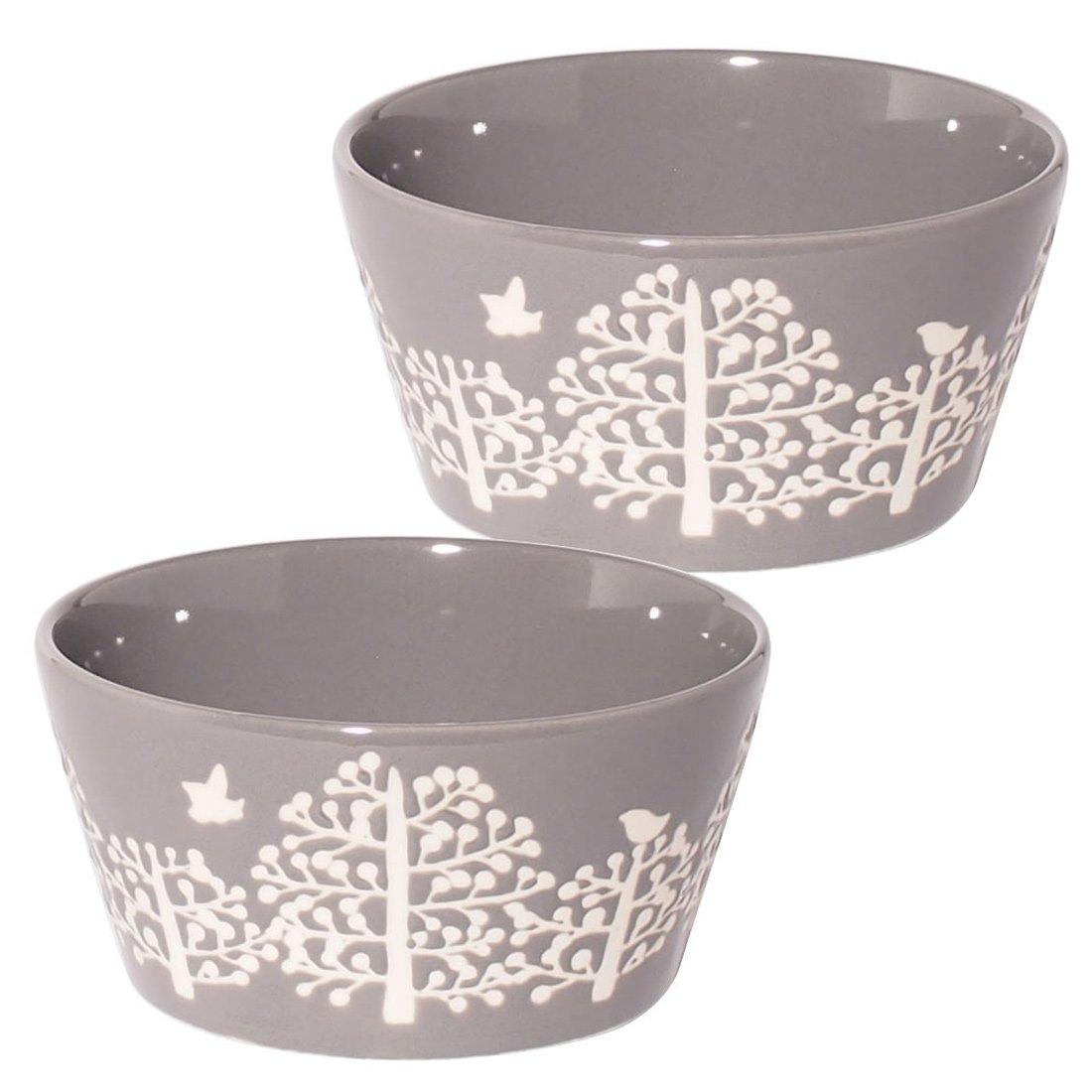 

Minoru Pottery Small Bowl, Plantary Forest, Water-Repellent Gray, Small, Pack of 2