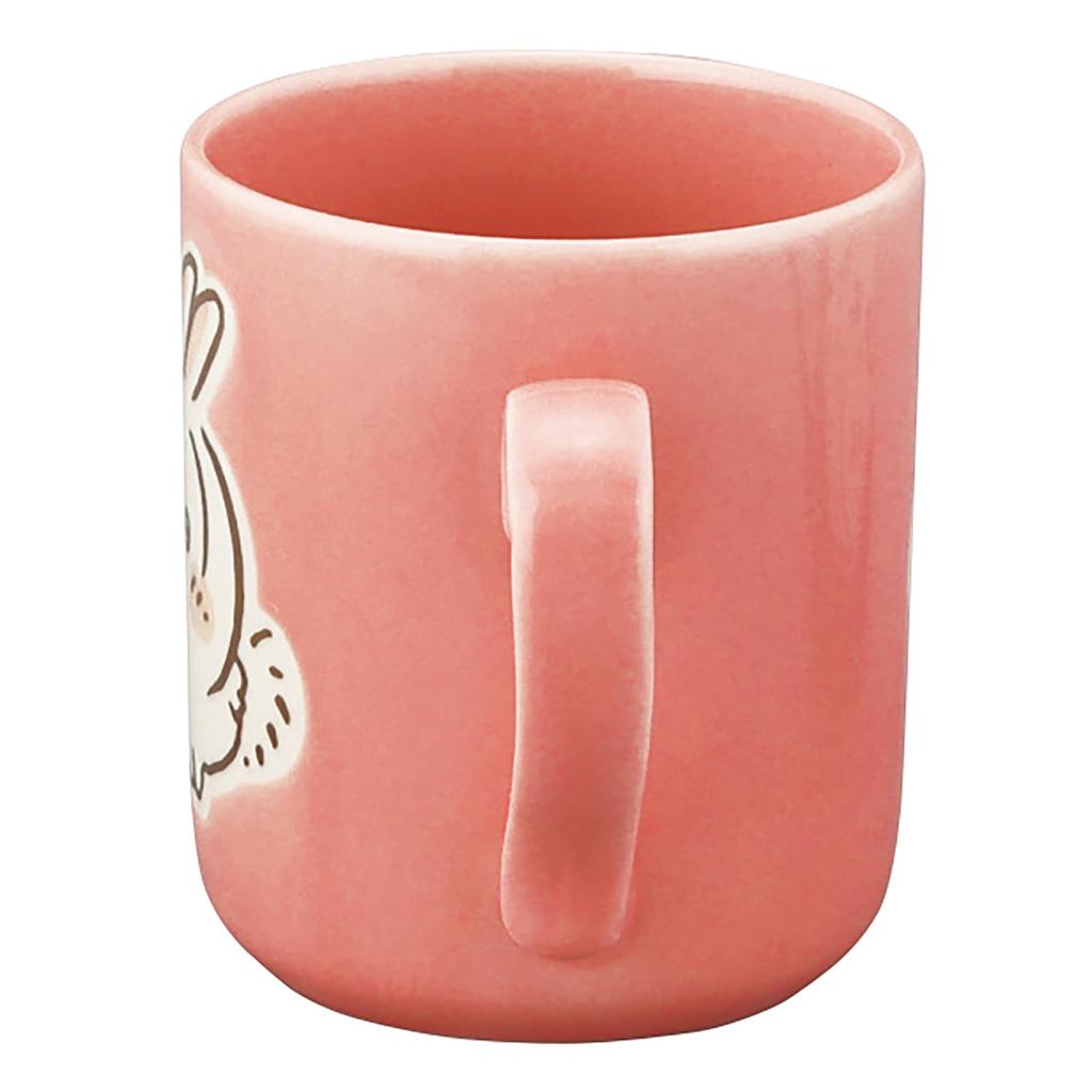 Officially Licensed Chiikawa Mug, Wooden Coaster, and Dinnerware Set (300ml), Approximately 8x9cm Diameter, Rabbit Colors, Microwave and Dishwasher