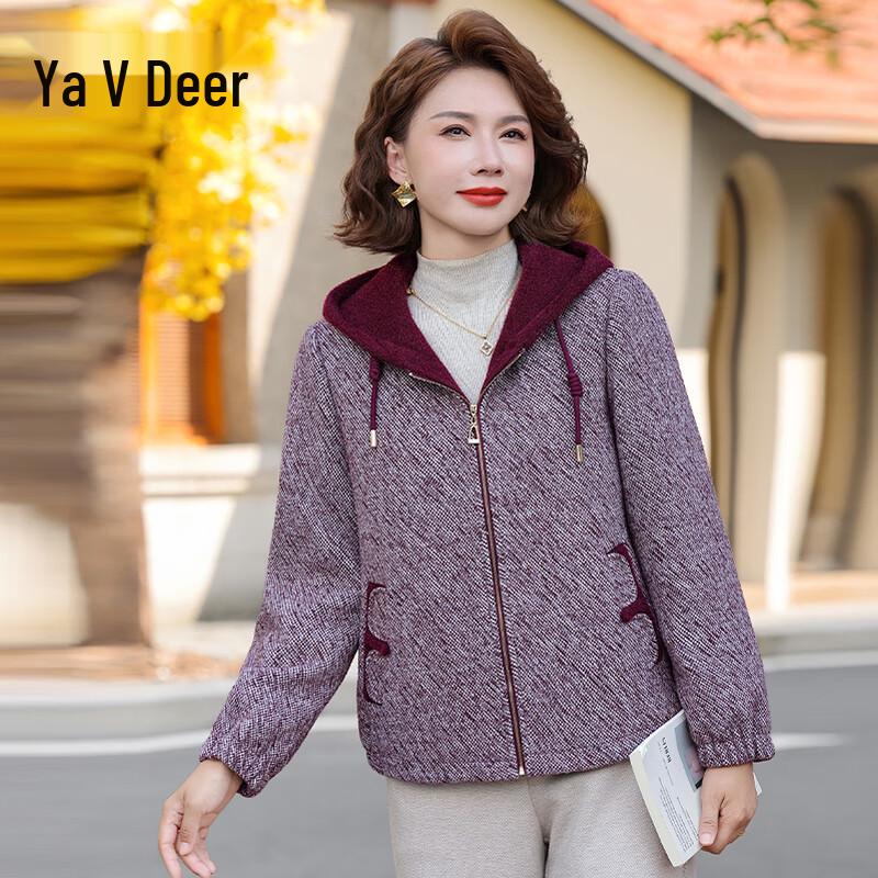

Yalu Women s Mid-Aged Winter Wool Blend Short Jacket 2XL