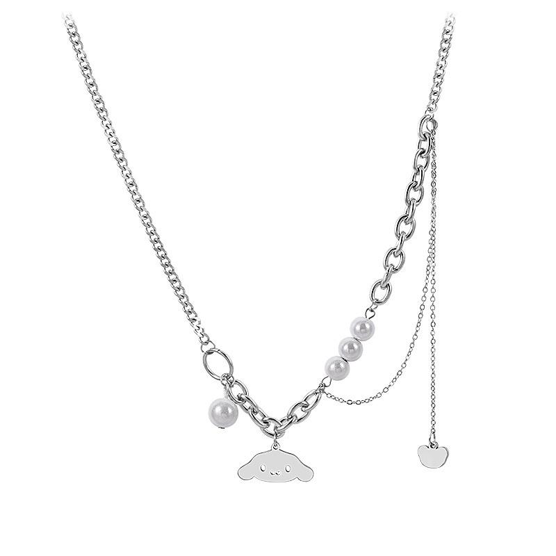 

Titanium steel cartoon puppy avatar pendant chain male summer female ins simple fashion necklace collarbone chain female jewelry