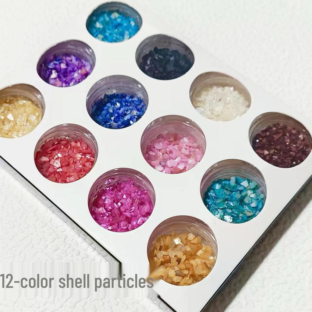 12-Color Crystal Nail Powder Glitter Set