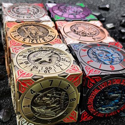 7-w-1 Sześciościenne obrotowe kostki DND do gry fabularnej Dungeon And Dragon Table Kostki do gry D4 K6 K8 K12 K20 K10/% Wielościenne kostki kołowe