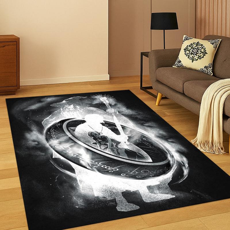 Movie L-Lord of The Rings H-Hobbit Carpet Rug for Bedroom Living Room Sofa Playroom Doormat Home Decor,Kid Area Rug Non-slip