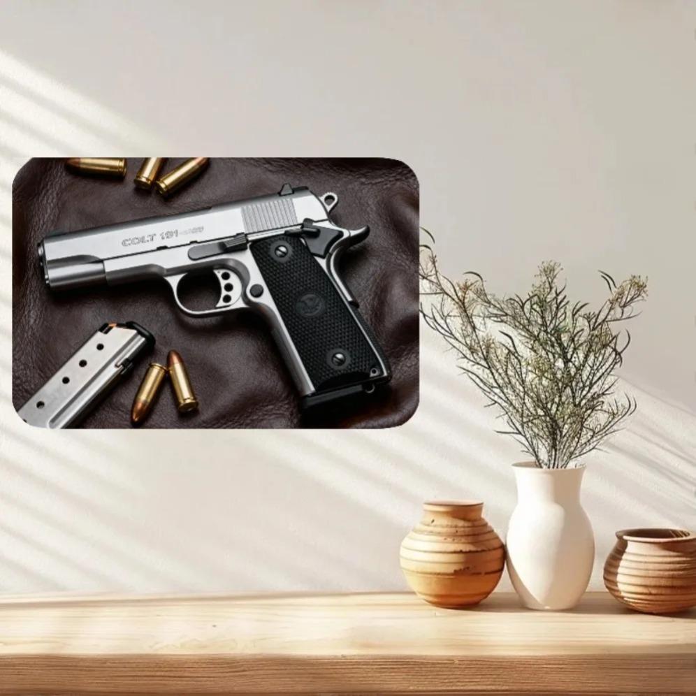 Cartello Metallo Vintage Colt 1911 Pistola Latta Segno Retro Wall Art per Man Cave Bar Garage
