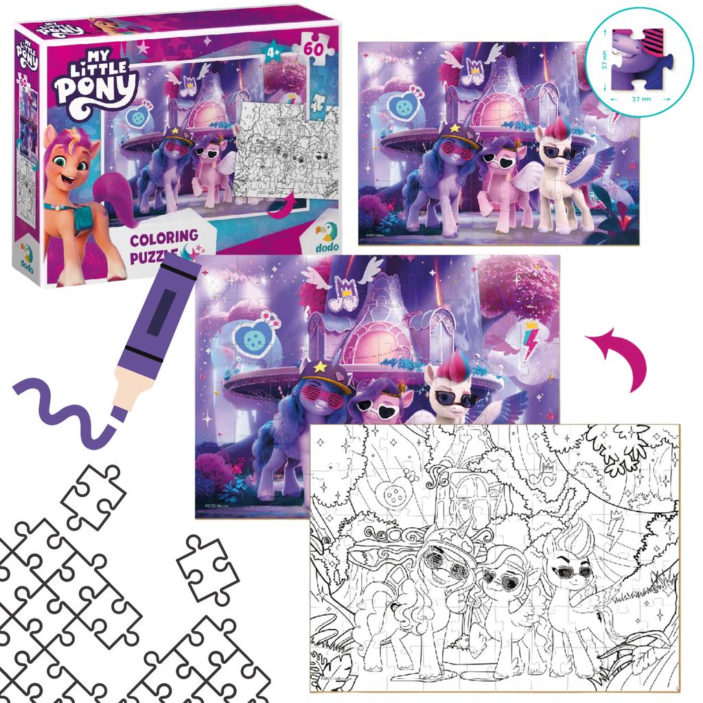 Puzzle 2W1 "My Little Pony" 60 Elements Coloring Book and Puzzle In One 200136