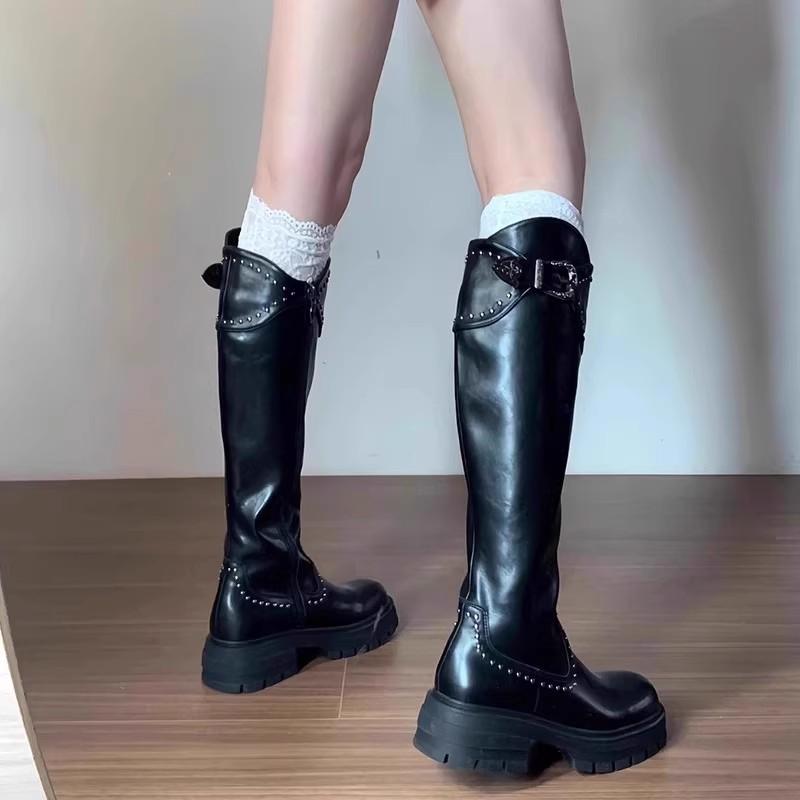 Thick Heel Brown Maillard Tall Boots Children's Summer New Autumn Western Cowboy