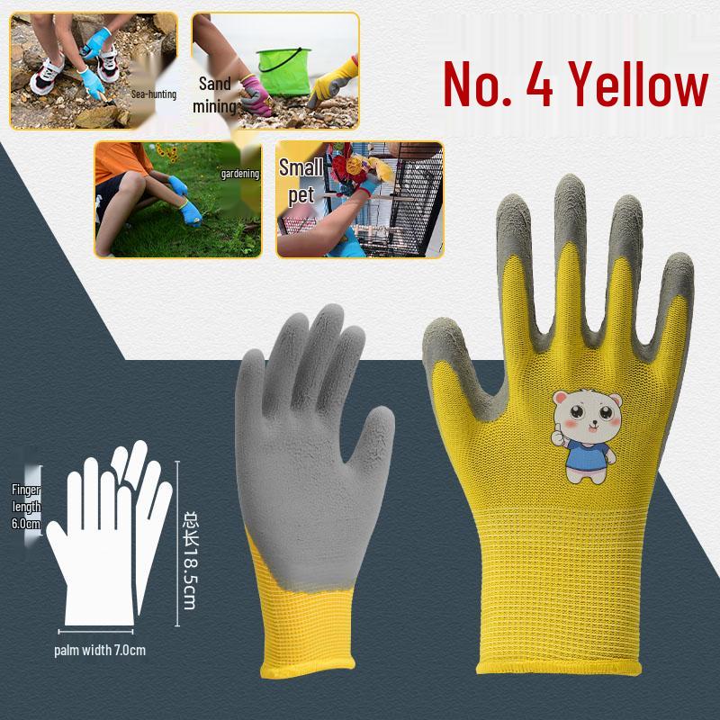 Kids' Anti-Bite Non-Slip Crab-Resistant Gloves for Gardening and Outdoor Play.