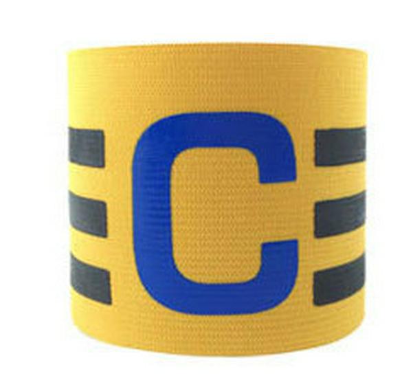 

Футбольная капитанская повязка Shiwei в форме буквы C - новый стиль, регулируемая повязка 114# Striped armband жёлтый